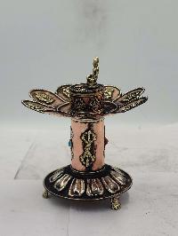 Hand Beaten Metal Dhakya Cup Withshakyamuni Buddha And Ashtamangala