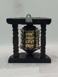 Buddhist Handmade Wall Prayer Wheel With Mantra Inside, [stone Setting], Wall Mountable