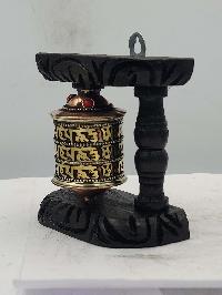 Buddhist Handmade Wall Prayer Wheel With Mantra Inside, [stone Setting], Wall Mountable