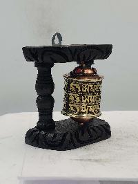 Buddhist Handmade Wall Prayer Wheel With Mantra Inside, [stone Setting], Wall Mountable