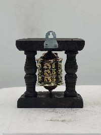 Buddhist Handmade Wall Prayer Wheel With Mantra Inside, [stone Setting], Wall Mountable