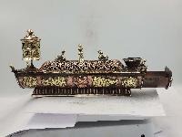 Hand Beaten Tibetan Incense Burner With Prayer Wheel, Antique Finishing
