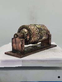 Buddhist Handmade Wall Prayer Wheel With Mantra Inside, Ashtamangala, Wall Mountable, Wall Mountable