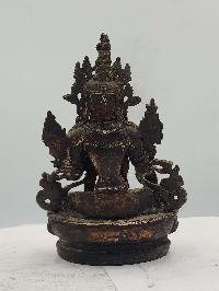 Buddhist Statue Of Green Tara, [sand Casting], [black Oxidized], [antique Finishing]