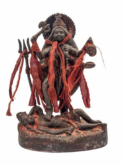 Buddhist Statue Of Kali, [sand Casting], [black Oxidized], [antique Finishing]