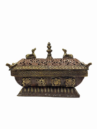 Hand Beaten Tibetan Incense Burner, Antique Finishing

