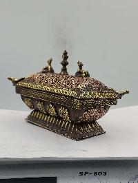 Hand Beaten Tibetan Incense Burner, Antique Finishing

