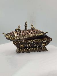Hand Beaten Tibetan Incense Burner, Antique Finishing
