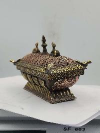 Hand Beaten Tibetan Incense Burner, Antique Finishing

