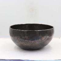 Buddhist Hand Beaten [moon] Singing Bowl, With Plain Design, [select Accessories]