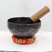 Buddhist Hand Beaten [moon] Singing Bowl, With Plain Design, [select Accessories]
