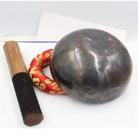 Buddhist Hand Beaten [moon] Singing Bowl, With Plain Design, [select Accessories]