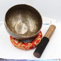 Buddhist Hand Beaten Jambati Singing Bowl, With Plain Design, [select Accessories]