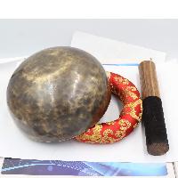 Buddhist Hand Beaten Jambati Singing Bowl, With Plain Design, [select Accessories]