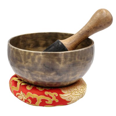 Buddhist Hand Beaten [moon] Singing Bowl, With Plain Design, [select Accessories]