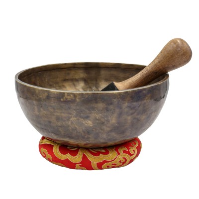 Buddhist Hand Beaten Jambati Singing Bowl, With Plain Design, [select Accessories]