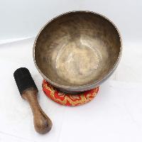 Buddhist Hand Beaten Jambati Singing Bowl, With Plain Design, [select Accessories]