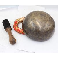Buddhist Hand Beaten Jambati Singing Bowl, With Plain Design, [select Accessories]