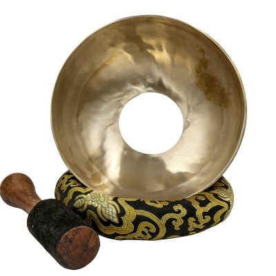Buddhist Hand Beaten Knee Singing Bowl, With Plain Design, [knee Bowl], [select Accessories]