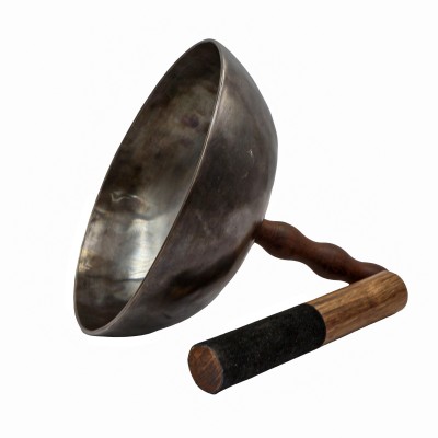 Buddhist Hand Beaten Jambati Singing Bowl, With Handle, [select Accessories]
