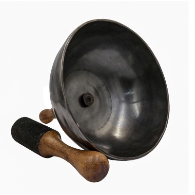 Buddhist Hand Beaten Jambati Singing Bowl, With Handle, [select Accessories]