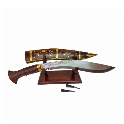 [12 Inch], [dhankute Khukuri], Gurkha Knife - With Leather Cover And Stand, Nepali Machete