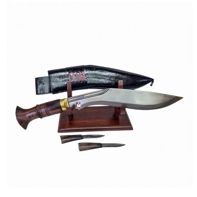 [10 Inch], [khukuri], Gurkha Knife - [sirupate] With Leather Cover And Stand, Nepali Machete