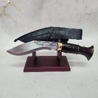 [6 Inch], [khukuri], Gurkha Knife - [mini Jungle Safari] With Leather Cover And Stand, Nepali Machete, [stone Setting]