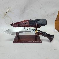 [8 Inch], [khukuri], Gurkha Knife With Leather Cover And Stand, Nepali Machete, [stone Setting]