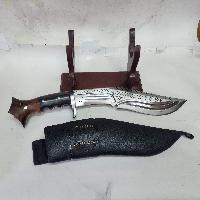 [10 Inch], [khukuri], Gurkha Knife With Leather Cover And Stand, Nepali Machete, [double Dragon Design]