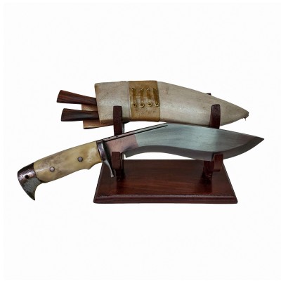 [8 Inch], [khukuri], Gurkha Knife With Leather Cover And Stand, Nepali Machete, [bone Handle]