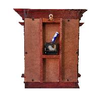 Traditional Newari Wooden Hand Carved [windows Design Wall Watch], Natural Wood
