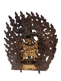 Buddhist Statue Of Yamantaka, [full Fire Gold Plated], Antique Finishing