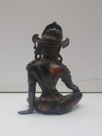 Nepali Handmade Statue Of Indra, [antique Finishing], [black Oxidized]
