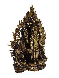 Buddhist Statue Of Vishnu With Lakshmi And Ganesh, [antique Finishing]