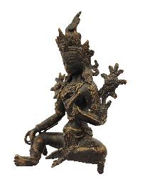 [old Stock], Buddhist Statue Of Green Tara, [black Oxidized], [antique Finishing]