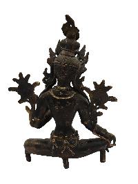 [old Stock], Buddhist Statue Of Green Tara, [black Oxidized], [antique Finishing]