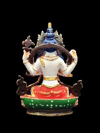 Buddhist Miniature Statue Of Chenrezig, [high Quality], [traditional Color Finishing]
