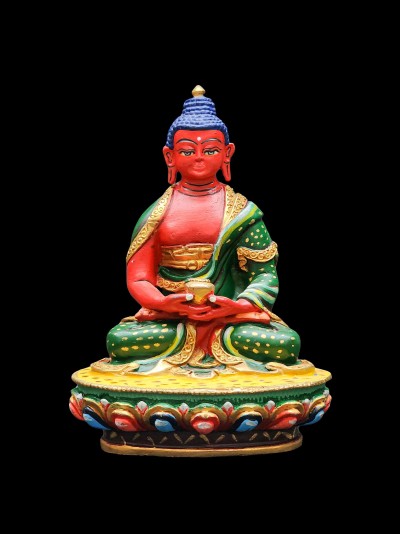 Buddhist Miniature Statue Of Amitabha [high Quality], [traditional Color Finishing]