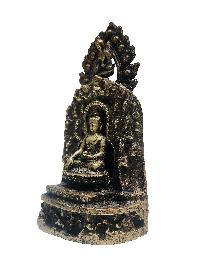 [unique], Buddhist Handmade Statue Of Shakyamuni Buddha On Throne, [antique Finishing]