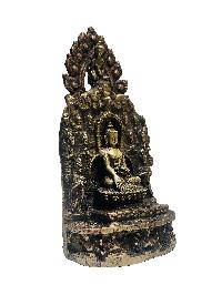 [unique], Buddhist Handmade Statue Of Shakyamuni Buddha On Throne, [antique Finishing]