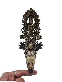 Traditional Dhunge Dhara [stone Water Tap], With Bishnu, [antique Finishing]