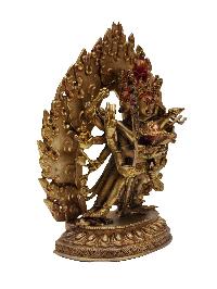 [best Price], Buddhist Handmade Statue Of Chakrasamvara, [face Painted, Gold Plated], [last Piece]