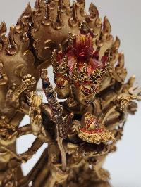 [best Price], Buddhist Handmade Statue Of Chakrasamvara, [face Painted, Gold Plated], [last Piece]