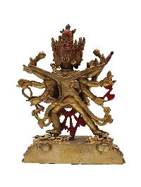 [best Price], Buddhist Handmade Statue Of Chakrasamvara, [face Painted, Gold Plated], [last Piece]