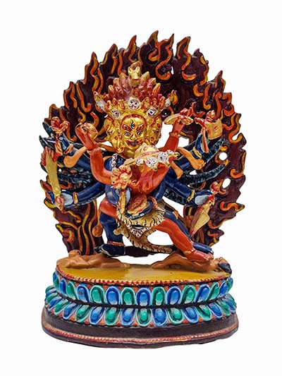 [best Price], Buddhist Handmade Statue Of Hayagriva, [face Painted, Traditional Color Finishing], [last Piece]