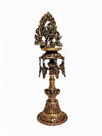 [unique], Statue Of Panas, Oil Lamp, Sukunda With Bhadrakali, Ganesh And Laksmi Or Laxmi, Panas, [antique Finishing]