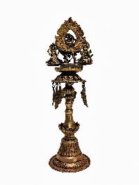 [unique], Statue Of Panas, Oil Lamp, Sukunda With Bhadrakali, Ganesh And Laksmi Or Laxmi, Panas, [antique Finishing]