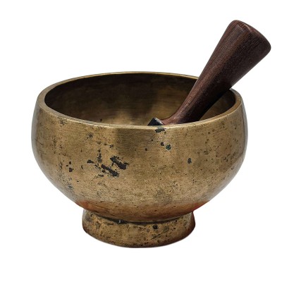 Buddhist Hand Beaten Stand Naga Singing Bowl, [antique], [select Accessories]
