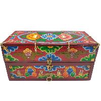 Buddhist Handmade Wooden Traveling Altar [chesum] Box, [foldable], With Three Buddhas